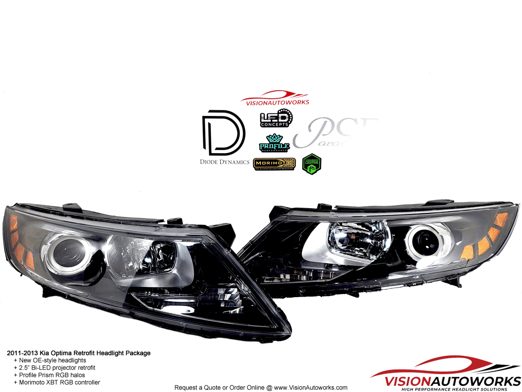 11-13 Kia Optima - Bi-LED conversion, Prism RGB halos