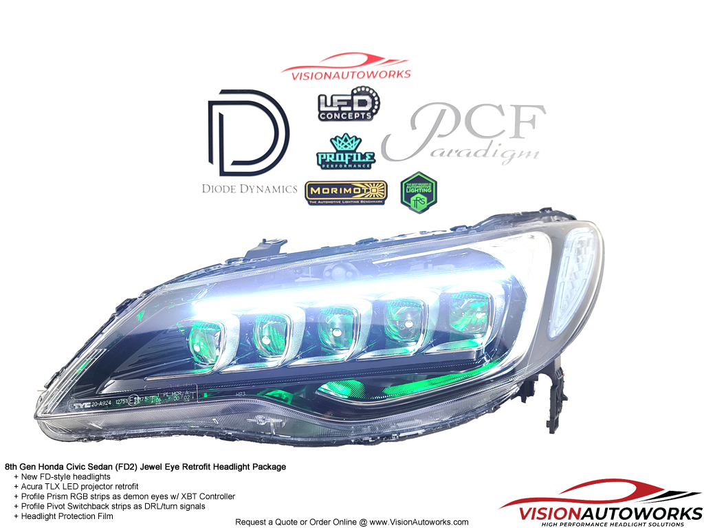 8th Civic Sedan FD TLX Jewel Eye Headlights