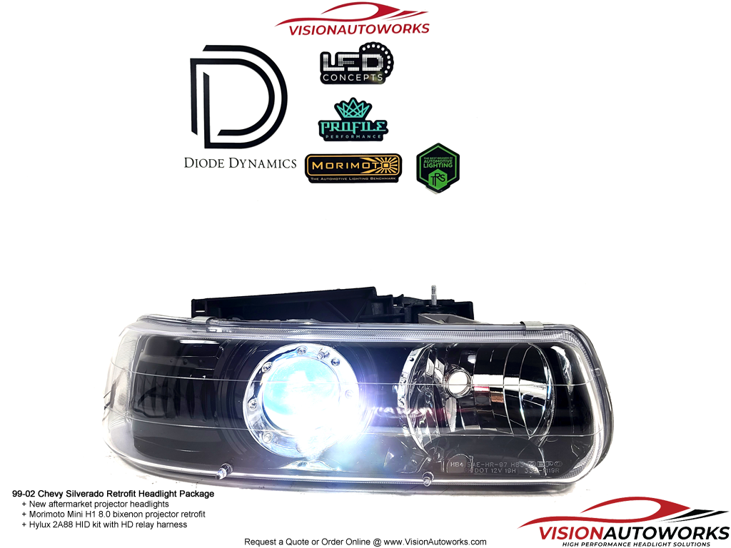 99-02 Silverado - Morimoto Mini H1 8.0 bixenon projector retrofit