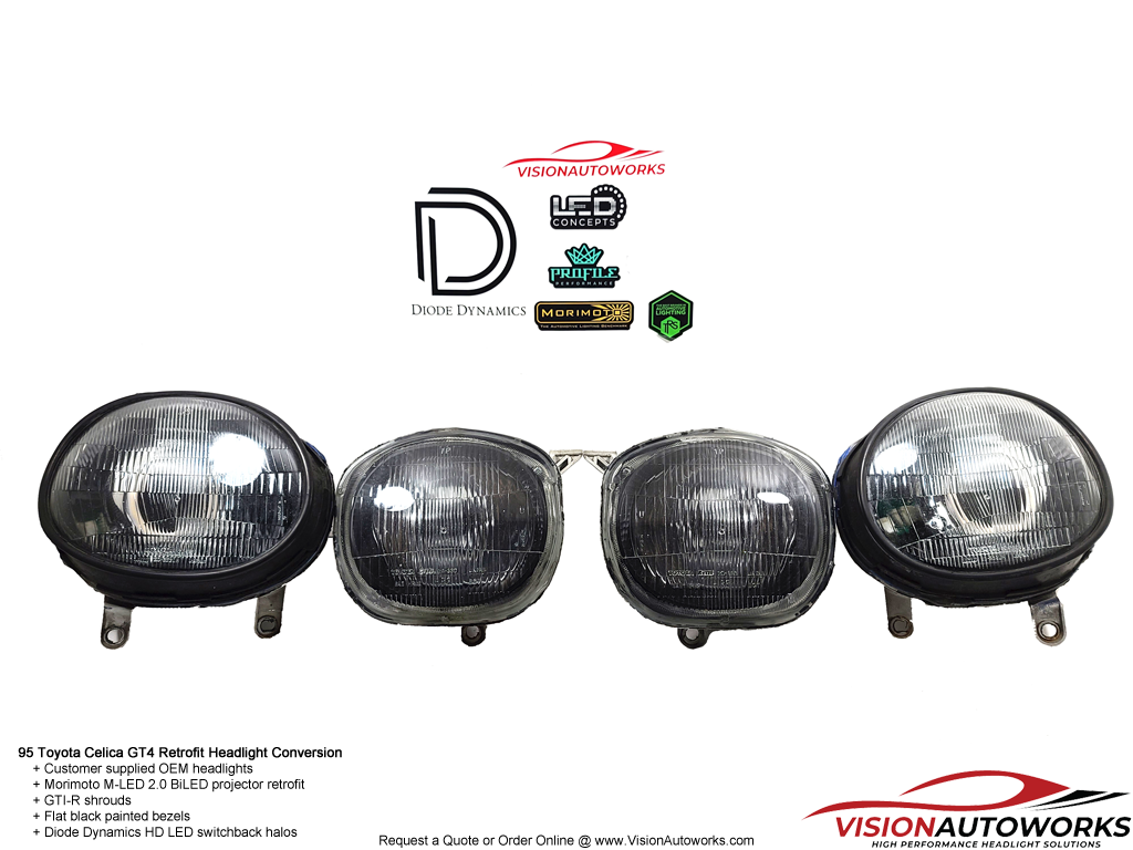 Toyota Celica GT-Four, M-LED 2.0 BiLED retrofit, GTi-R, DD HD LED halos, blackout