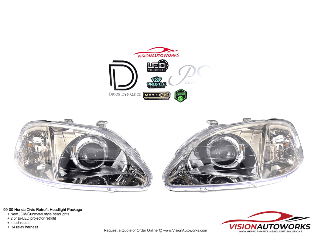 Honda Civic 1999-2000 EK - 2.5" Bi-LED, Iris