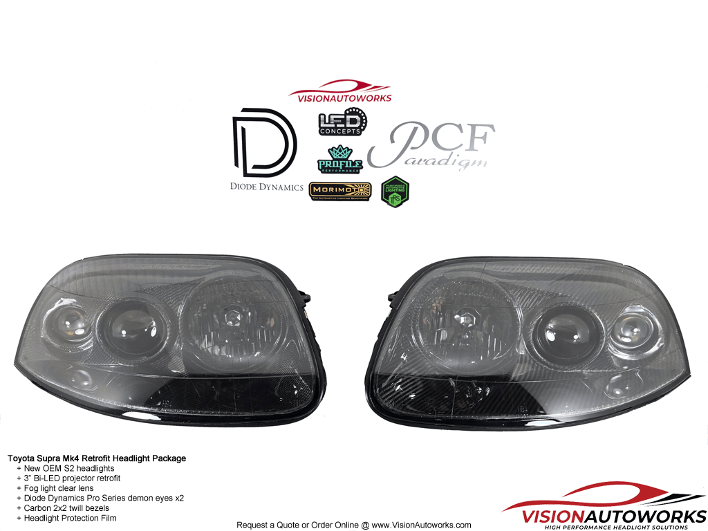 Toyota Supra MK4 - 3" Bi-LED, Carbon bezels, Diode Demons, PPF