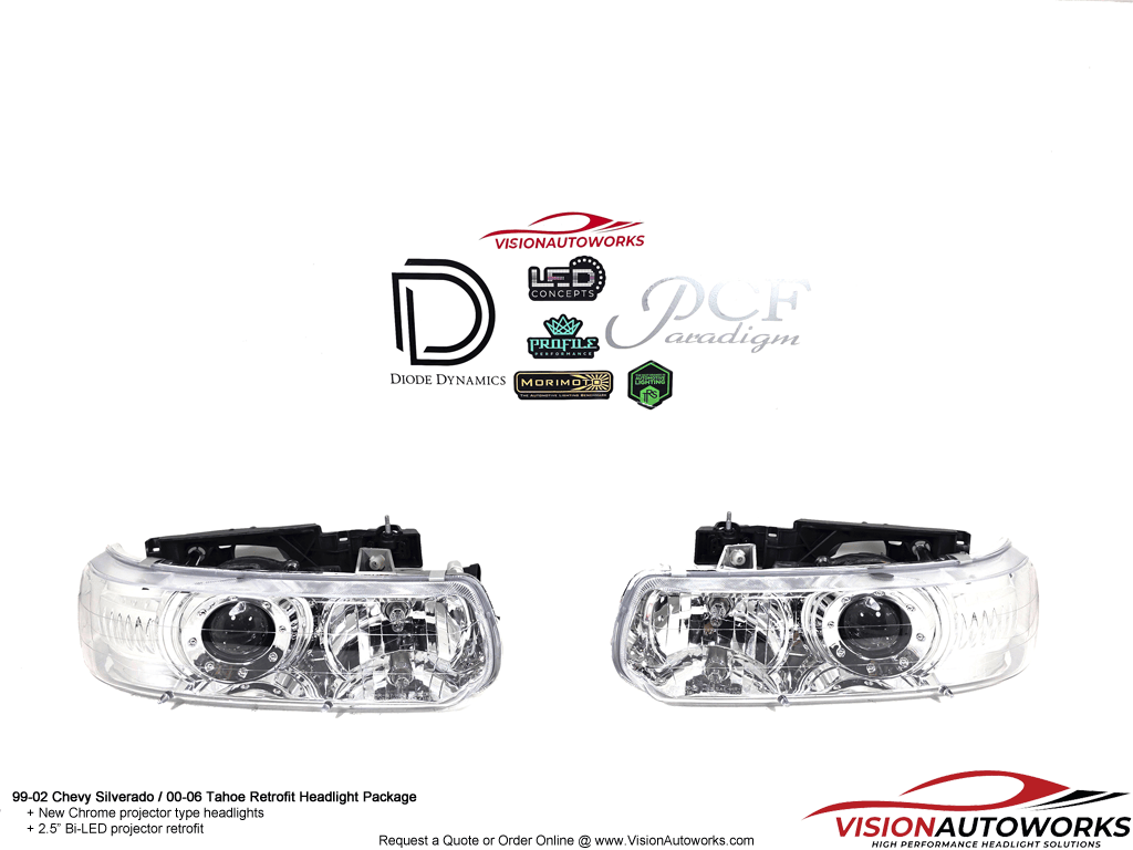 Chevy Silverado/Tahoe/Suburban Retrofit Headlights - 2.5" Bi-LED
