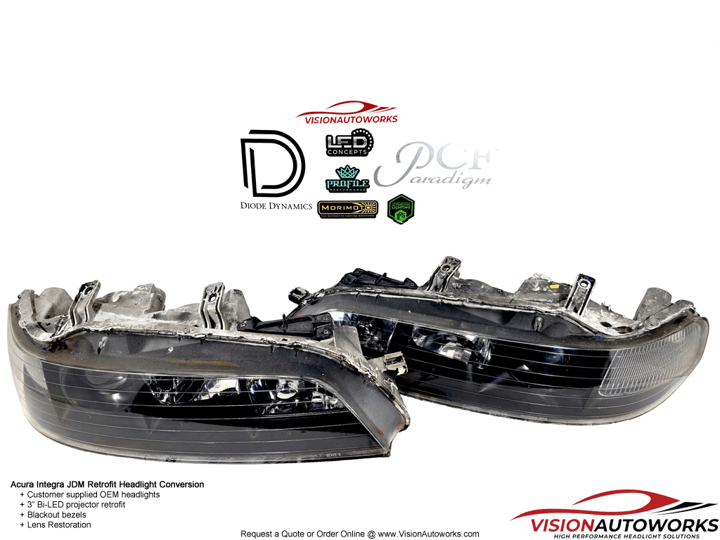 Acura Integra JDM ITR - 3" Bi-LED, Blackout, Lens Restoration