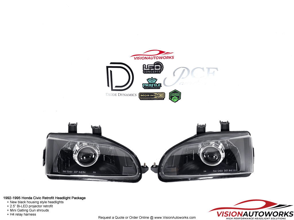92-95 Honda Civic - 2.5" Bi-LED, Mini GG