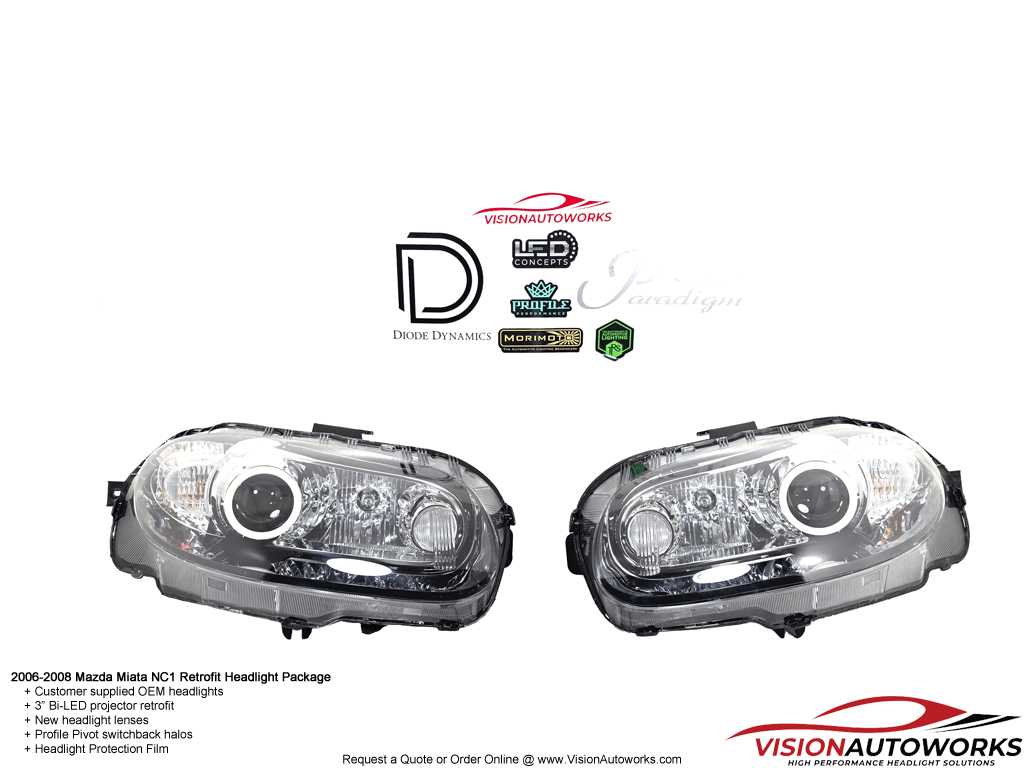Mazda Miata NC1 - 3" Bi-LED, Pivot halos, New Lenses, PPF