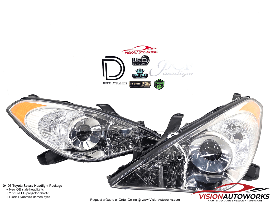04-06 Toyota Solara - 2.5" Bi-LED, Diode Dynamics Demon Eyes