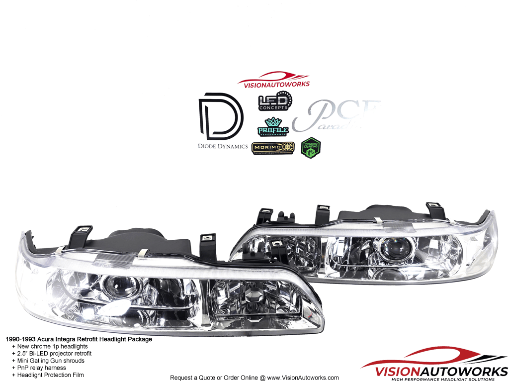 Acura Integra DA DB - 2.5" Bi-LED, Mini Gatling Gun, PPF