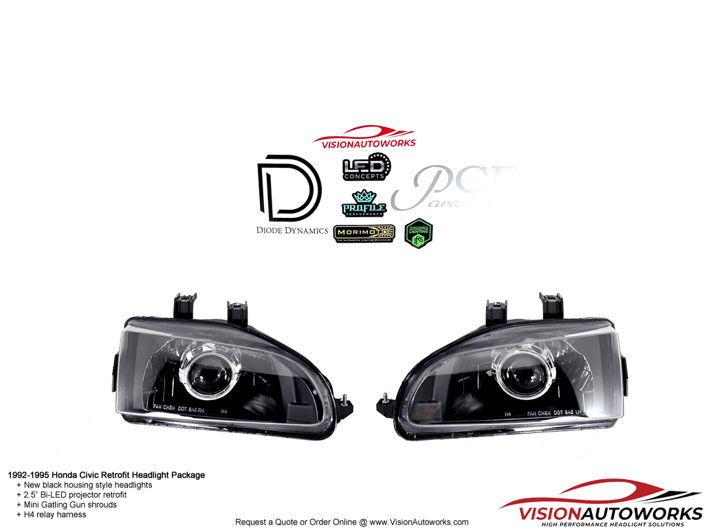 92-95 Honda Civic EG - 2.5" Bi-LED, Mini GG