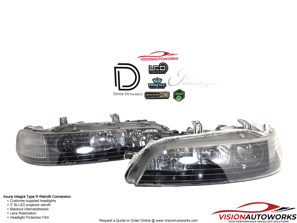 Acura Integra TypeR - 3" Bi-LED, blackout, restoration, PPF