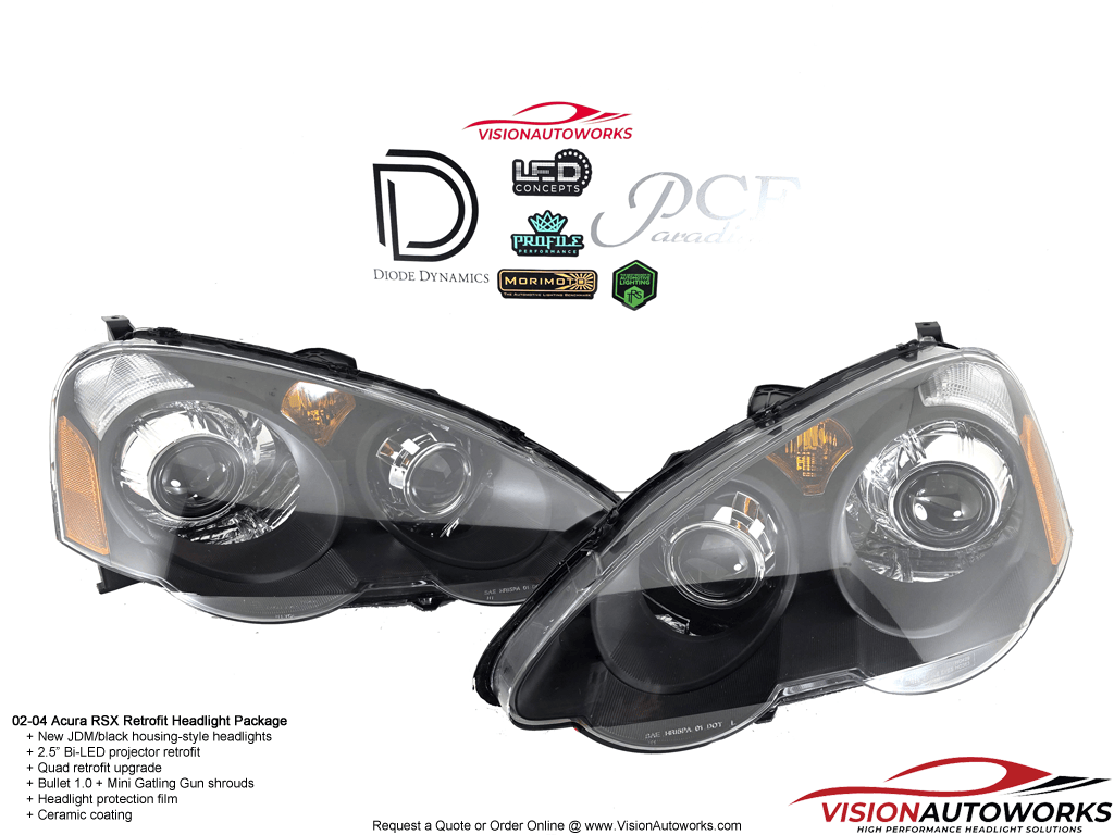 02-04 Acura RSX - Quad 2.5" Bi-LED, Bullet 1.0, Mini GG