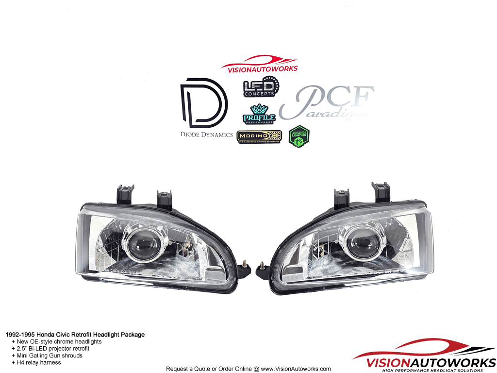 Honda Civic EG - 2.5" Bi-LED, Mini Gatling Gun