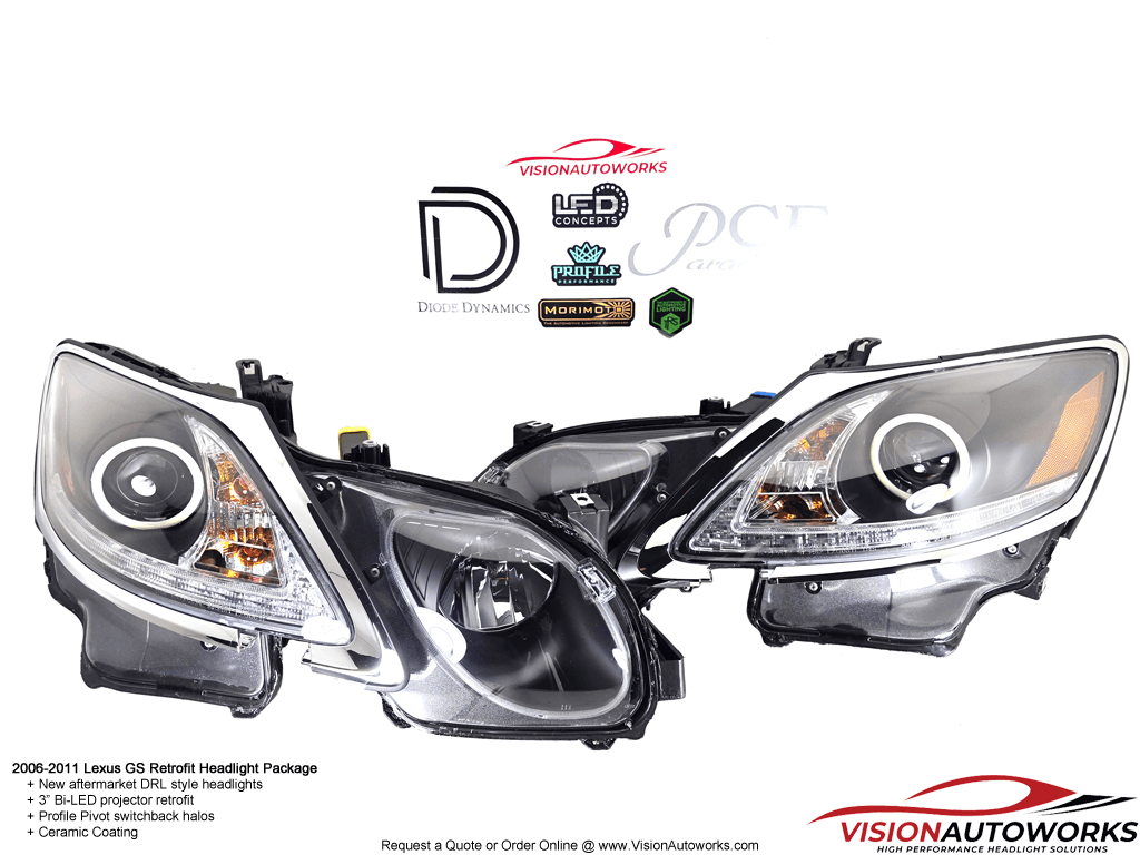 Lexus GS - 3" Bi-LED, Profile Pivot switchback halos