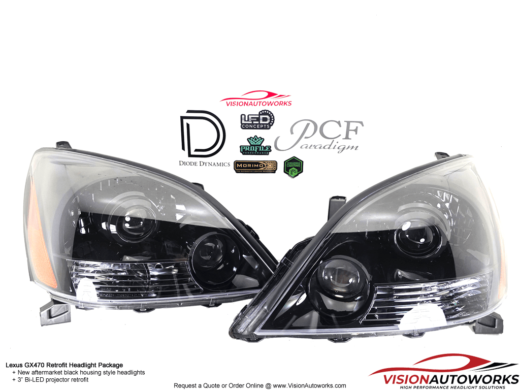 Lexus GX470 - 3" Bi-LED, Black Housing