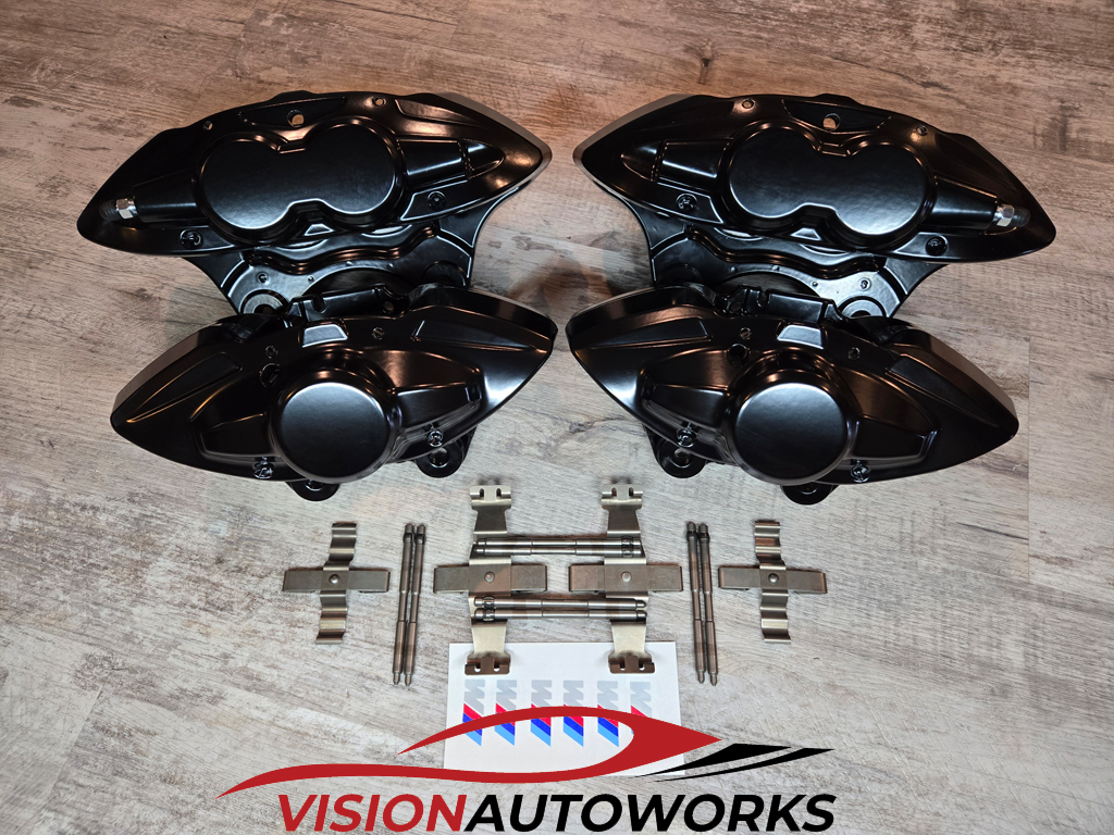 BMW F8X M3/M4 Brake Calipers Rebuilt and Powdercoated Satin Black