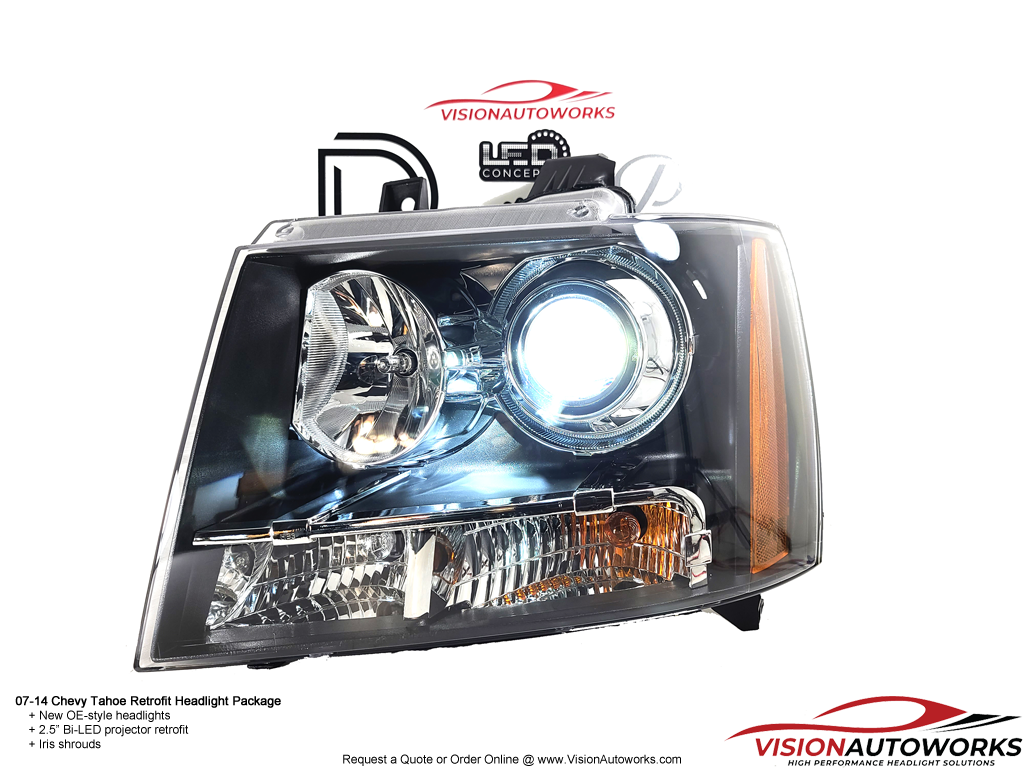 Chevy Tahoe/Suburban - 2.5" Bi-LED projectors with Iris shrouds