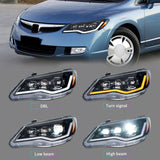 Honda Civic Sedan (2006-2011) JDM FD2 LED Multi-Lens Headlights